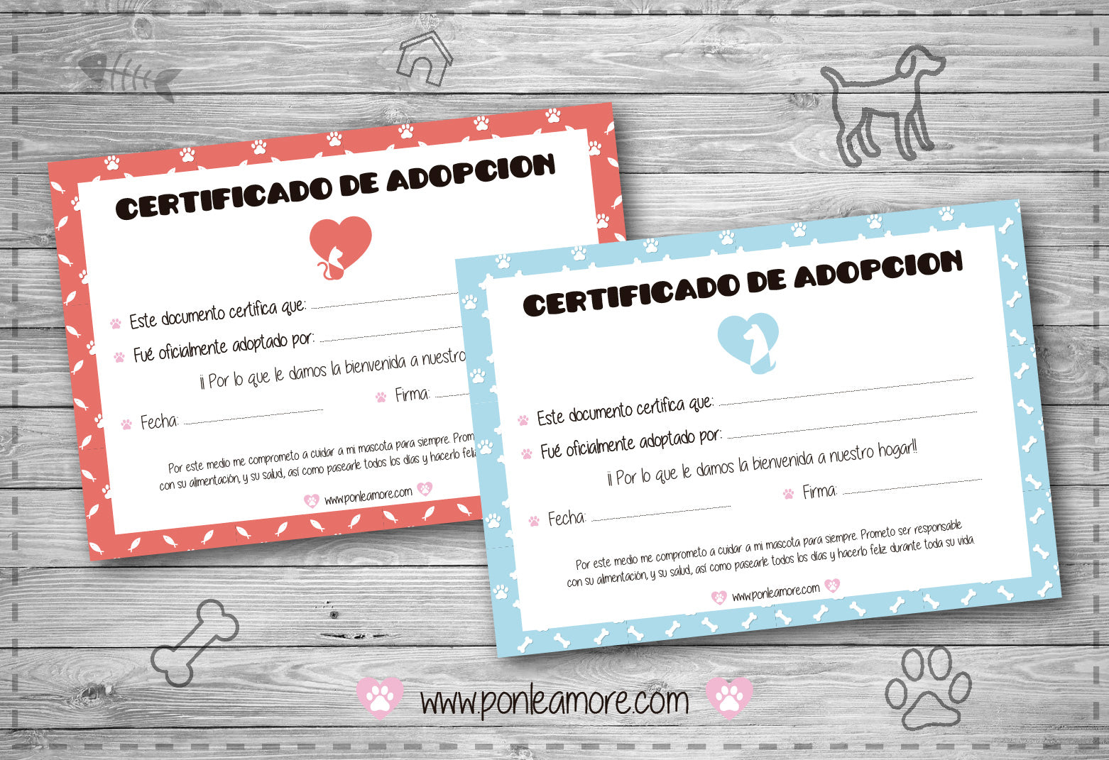 Acta De Adopción Falsa ▷ Certificado de Adopción de Mascotas GRATIS para Imprimir – Ponle Amore