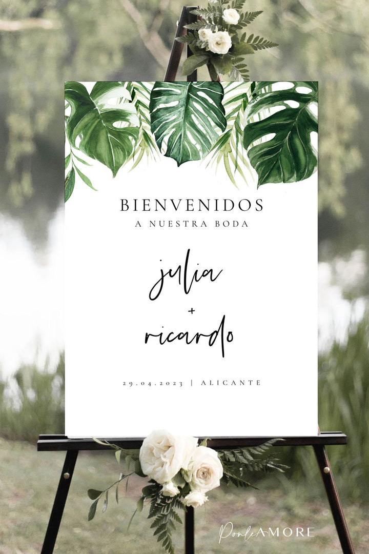 banner para bodas tropical