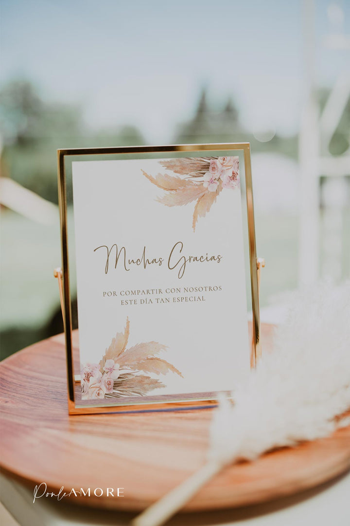 Carteles Personalizados Boho Pampas freeshipping - Ponle Amore