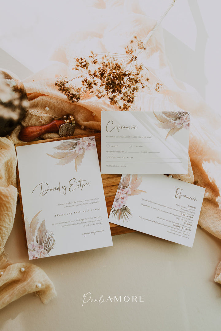 Pack de Boda Boho Pampas freeshipping - Ponle Amore
