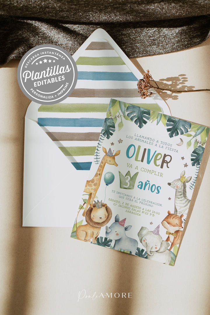 Invitación Cumpleaños Safari freeshipping - Ponle Amore