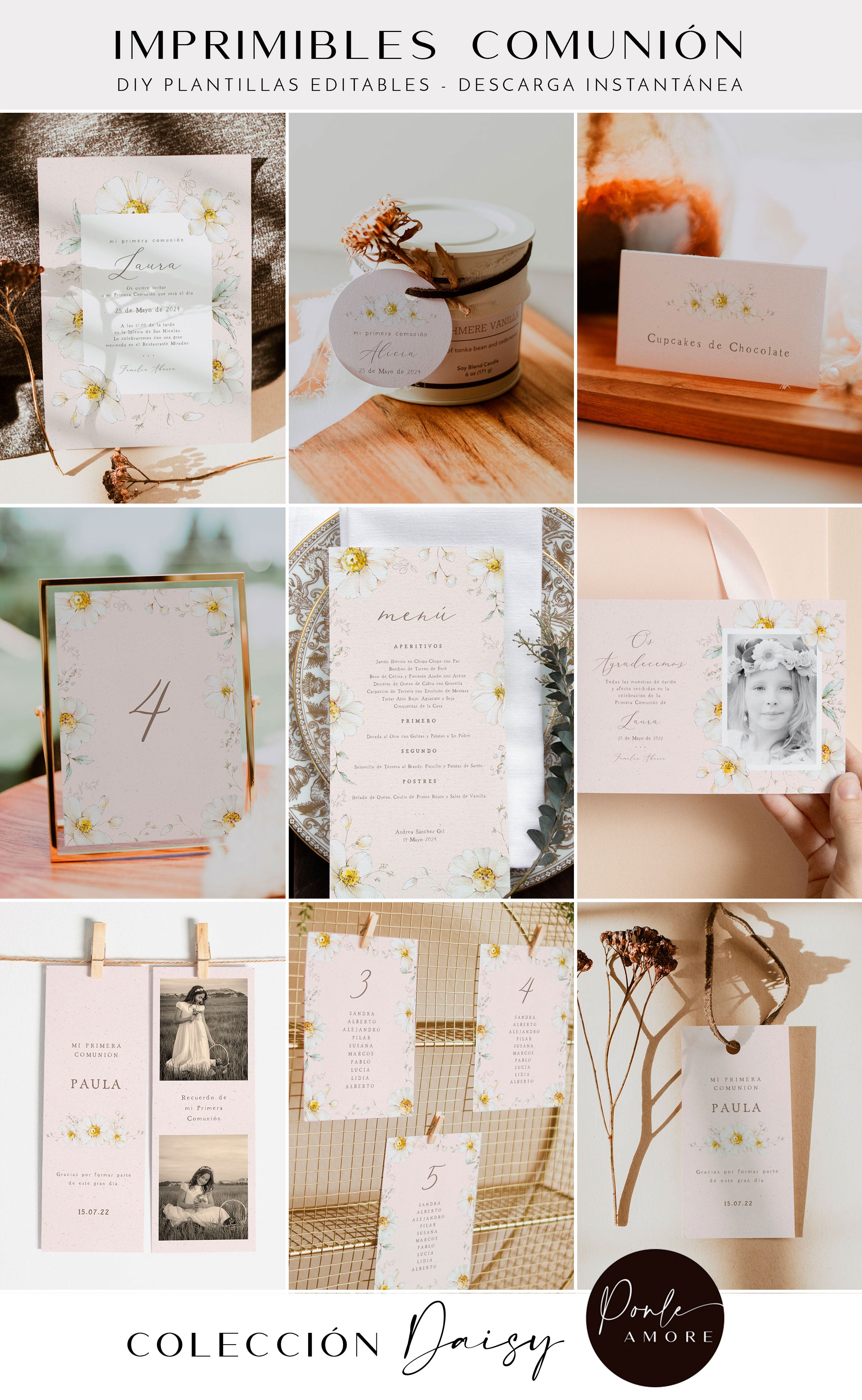 Comunion Niña Tarjeta De Comunión Dorada Para Niñas - Elegante Diseño Con  Flores Y Sobres Incluidos Regalos, image size:2400x3898