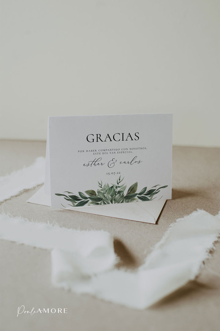 tarjeta agradecimiento botánica