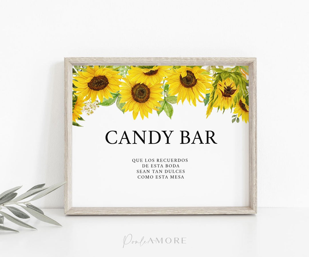 Carteles candy bar Personalizados Girasoles