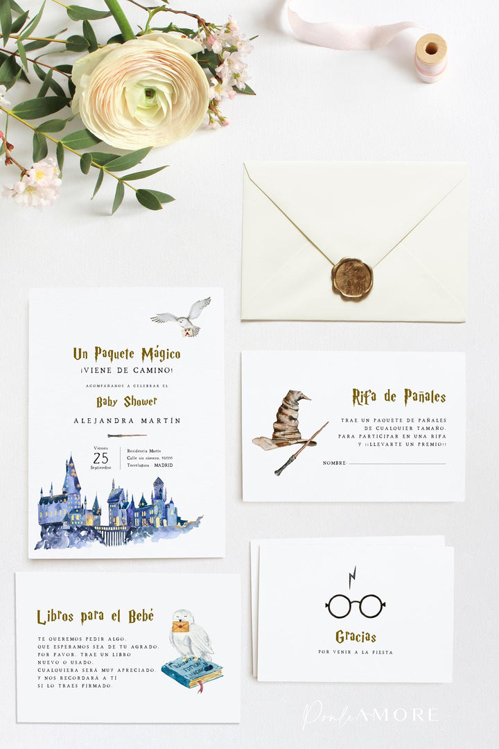 Set Invitación Baby Shower Harry Potter freeshipping - Ponle Amore
